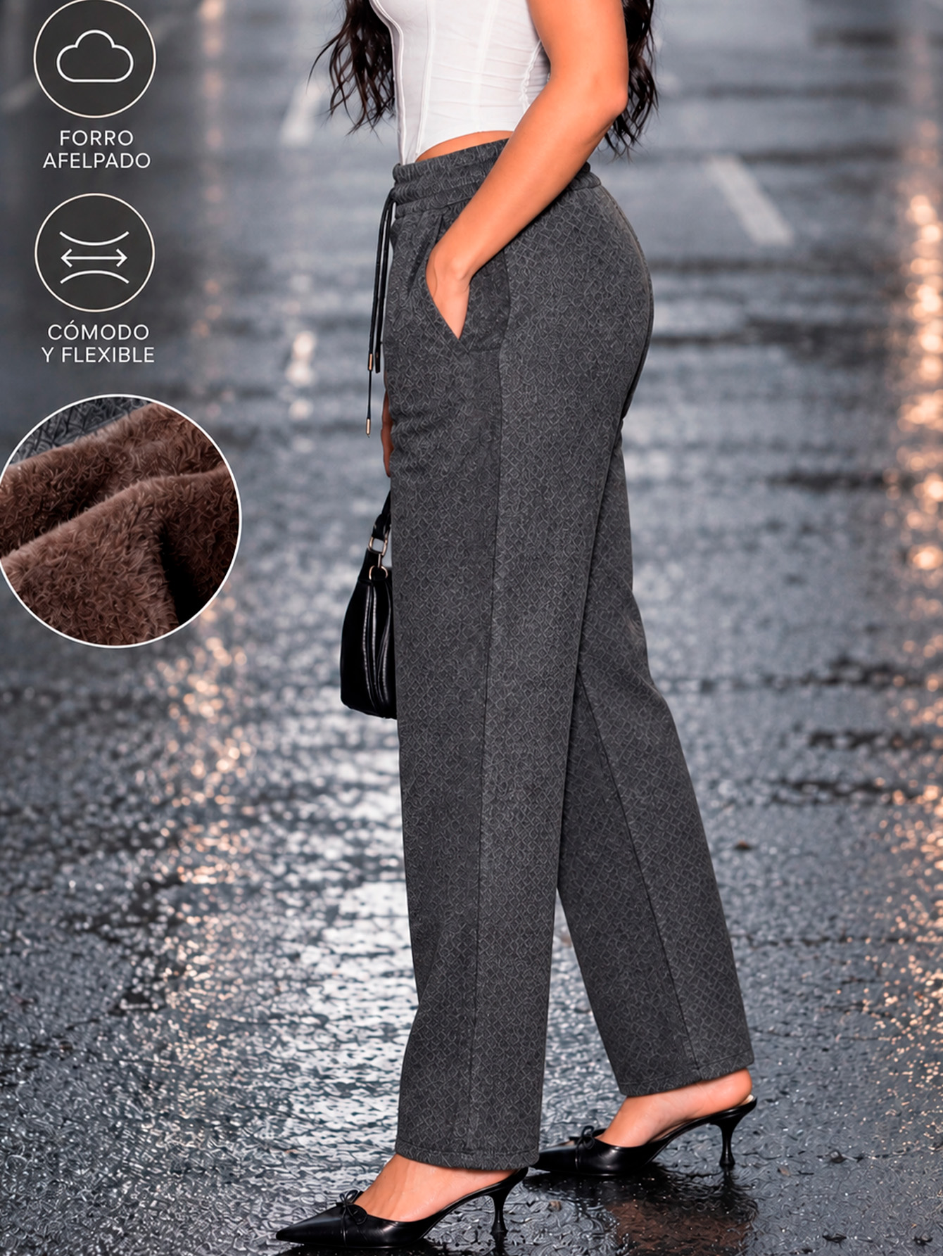 AD2652 Pantalón afelpado con estampado 15954