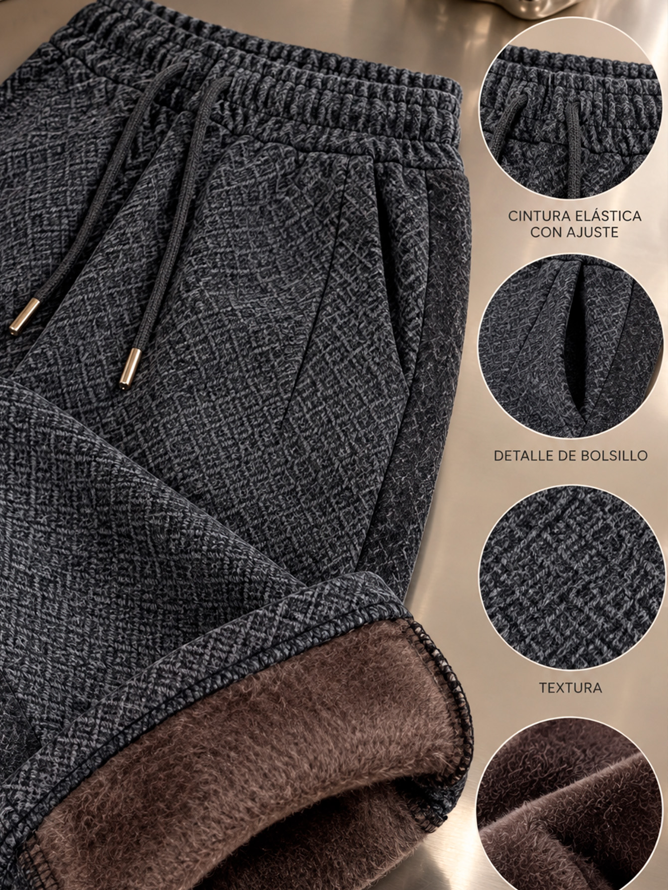 AD2652 Pantalón afelpado con estampado 15954