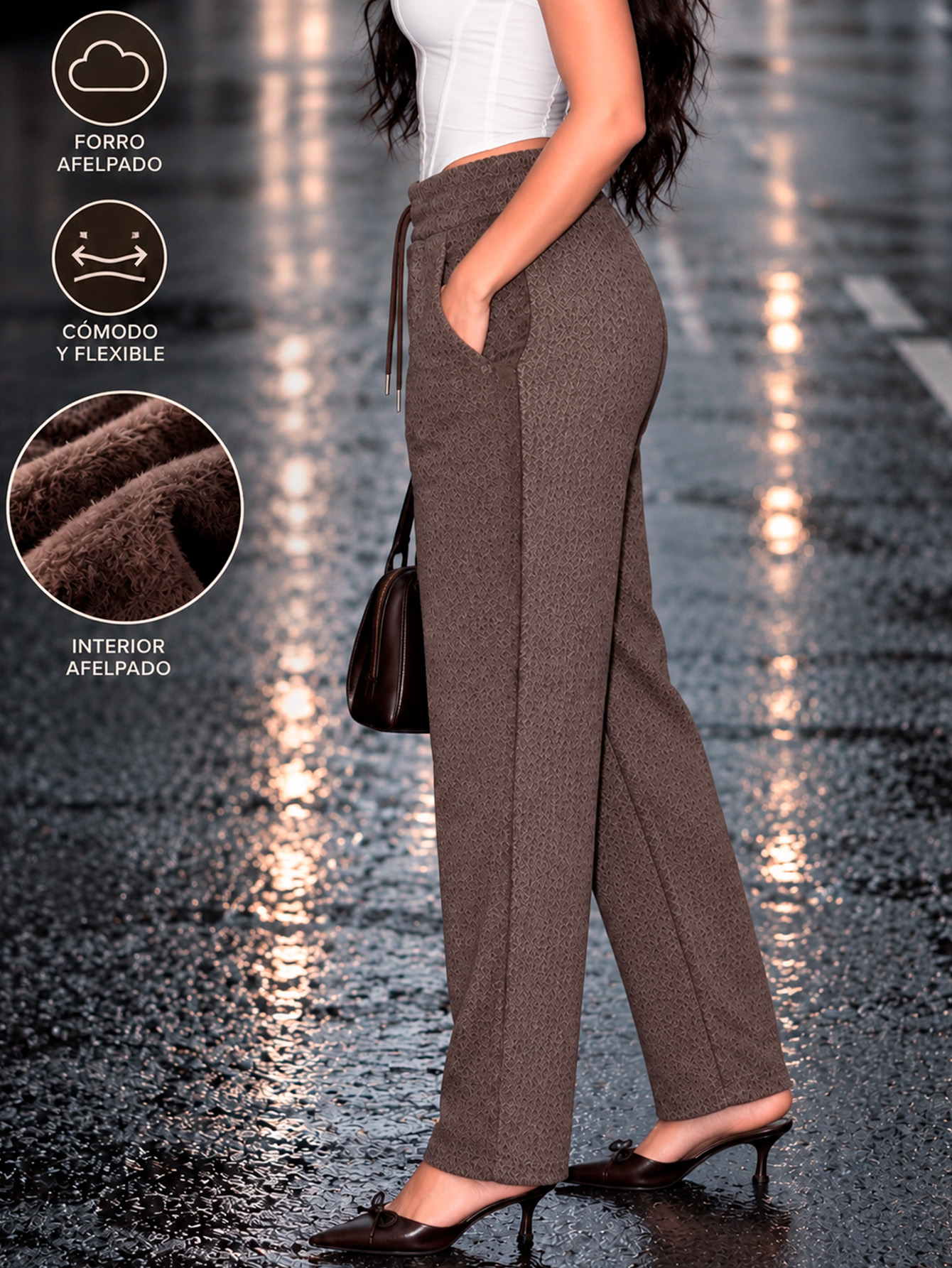 AD2652 Pantalón afelpado con estampado 15954