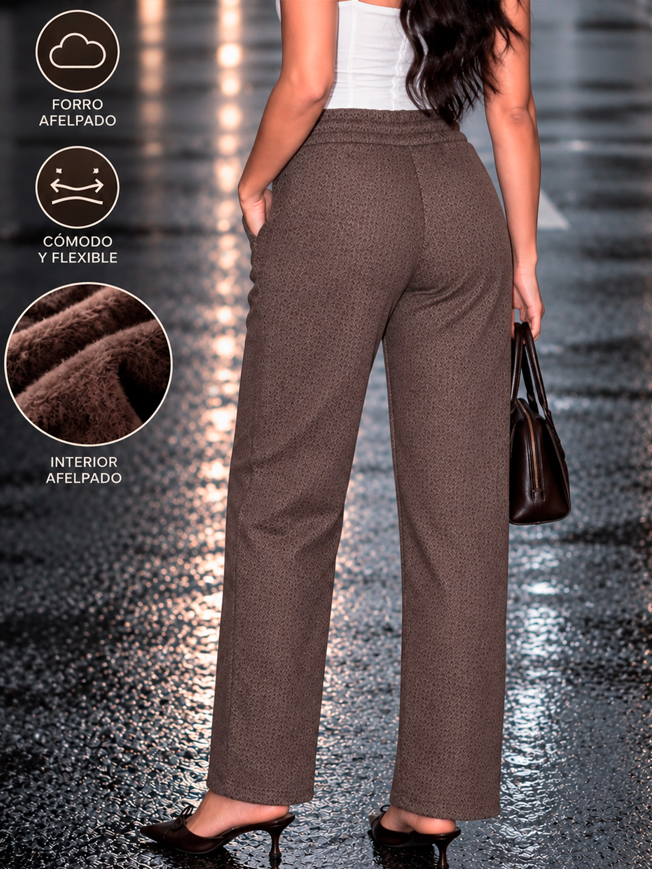 AD2652 Pantalón afelpado con estampado 15954